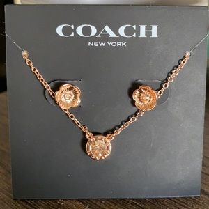 Coach Rose Gold Earring and Necklace Set